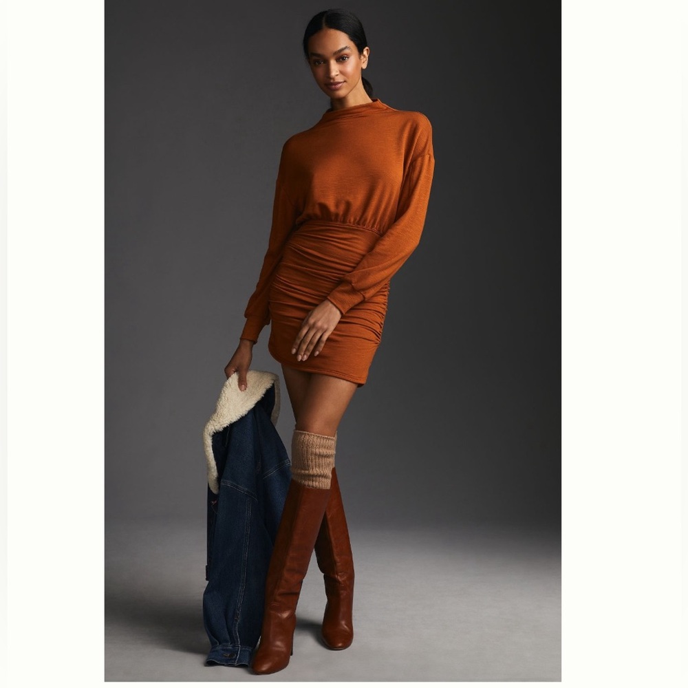 Anthropologie daily practice ruched cozy dress